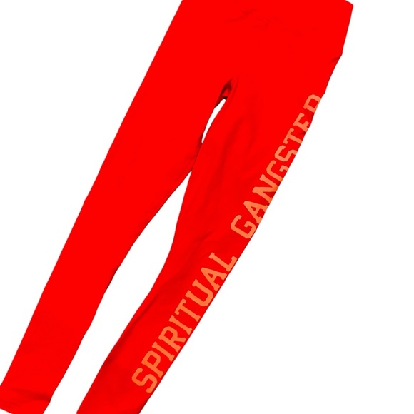 Spiritual Gangster Red Leggings, Yoga Pants - Picture 4 of 6